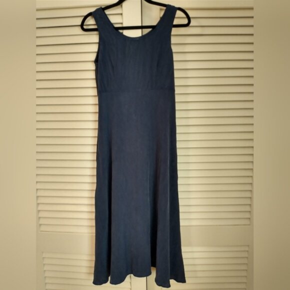 Rabbit Rabbit Rabbit Vintage Y2K Slip Shirt Maxi Dress, Navy Blue, Size S-M - Picture 1 of 9